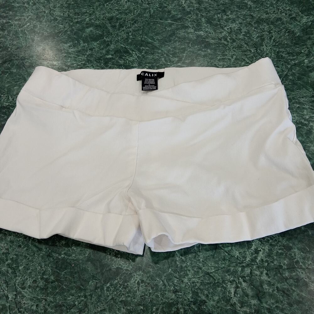 Womens Size Large Calix Shorts 3 In Inseam White Stretch Beach Vacation Summer
